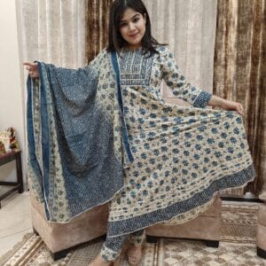 Designer Cotton Anarkali Suit
