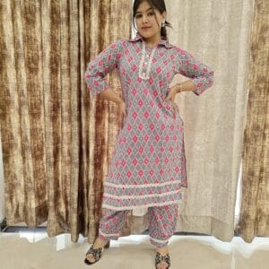 Multi- Color Indian Kurti and Afghani Co-ord Set