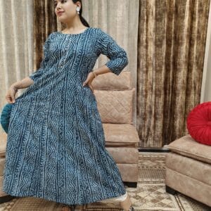 Blue Anarkali Kurti